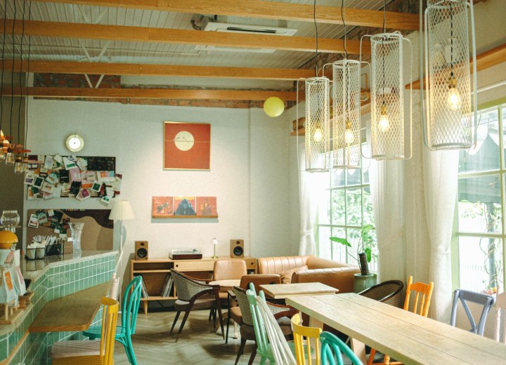A quiet café on a small-town main street